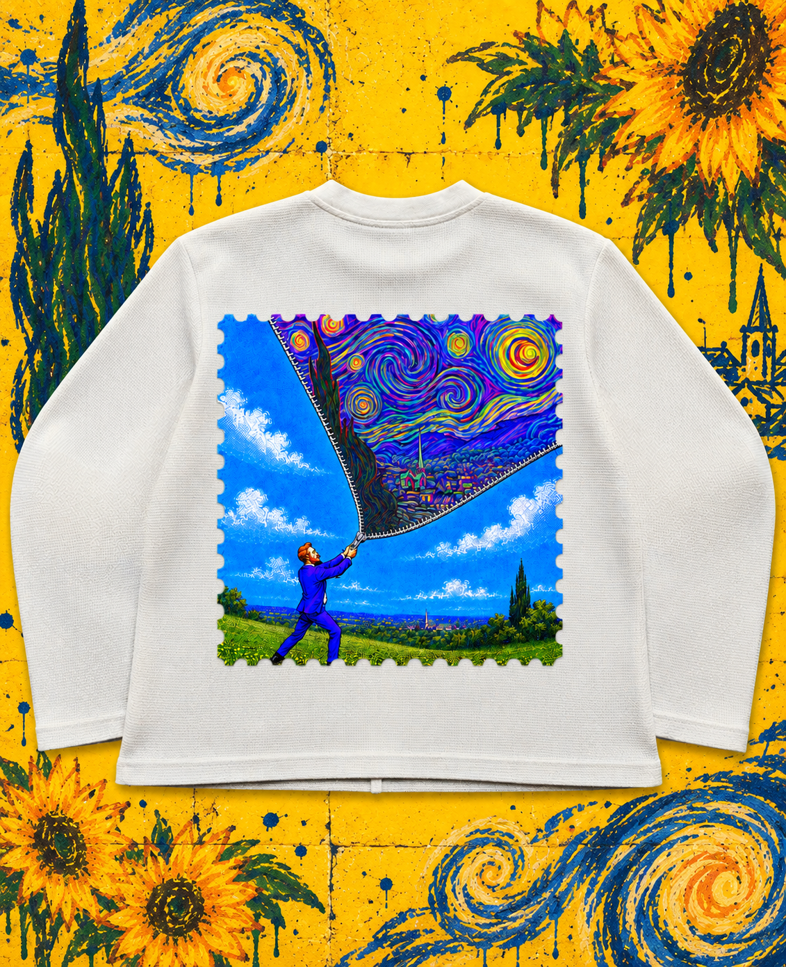 Blurry Night | Boxy Waffle-knit