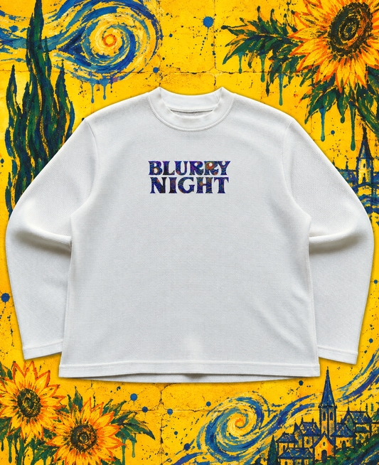 Blurry Night | Boxy Waffle-knit