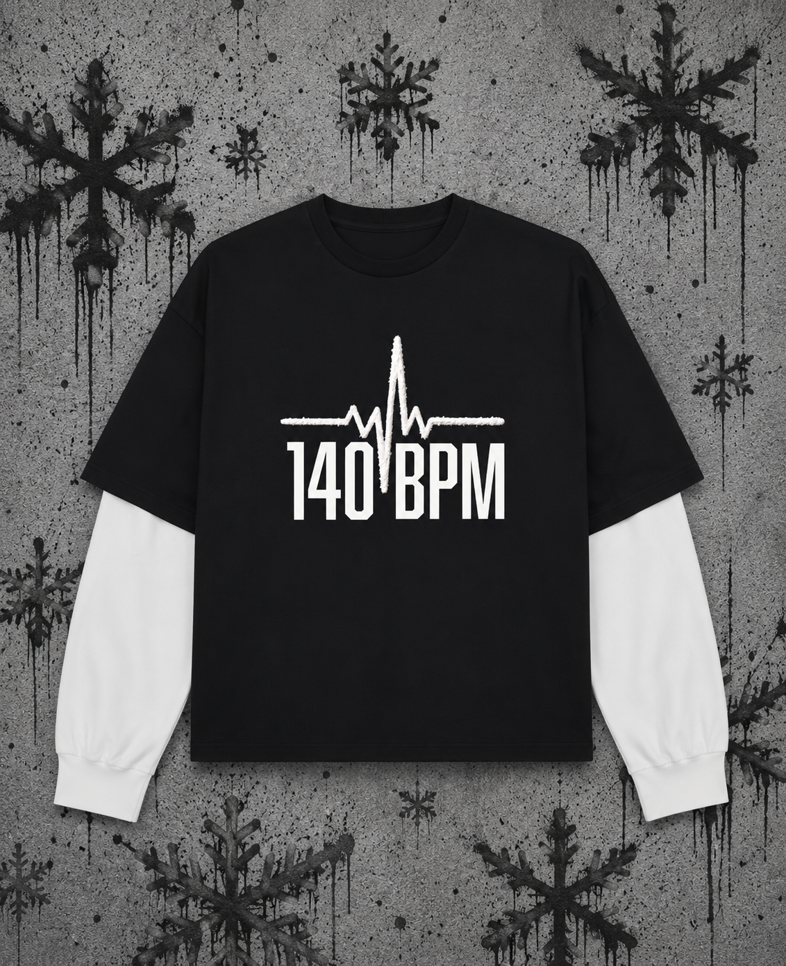 140 BPM oversized graphic T-shirt by Bastee, front view
