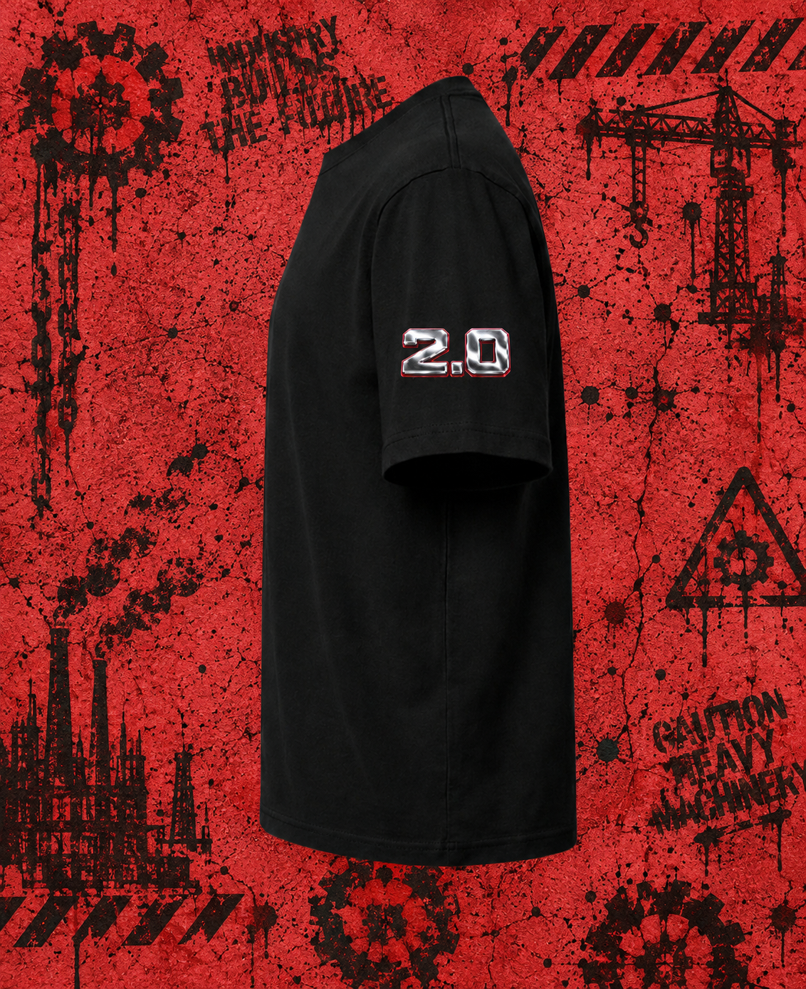 Industrial Revolution boxy fit graphic t-shirt by Bastee, left sleeve view